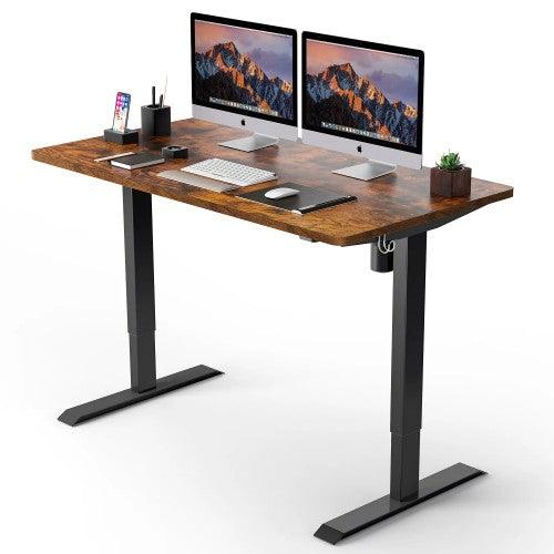 Electric Standing Desk, 48 x 24 inches Whole Piece Deskboard Adjustable Height Desk, Quick Assembly, Ultra-Quiet Motor (Brown) - Toytexx Electric Standing Desk, 48 x 24 inches Whole Piece Deskboard Adjustable Height Desk, Quick Assembly, Ultra-Quiet Motor (Brown) - Toytexx